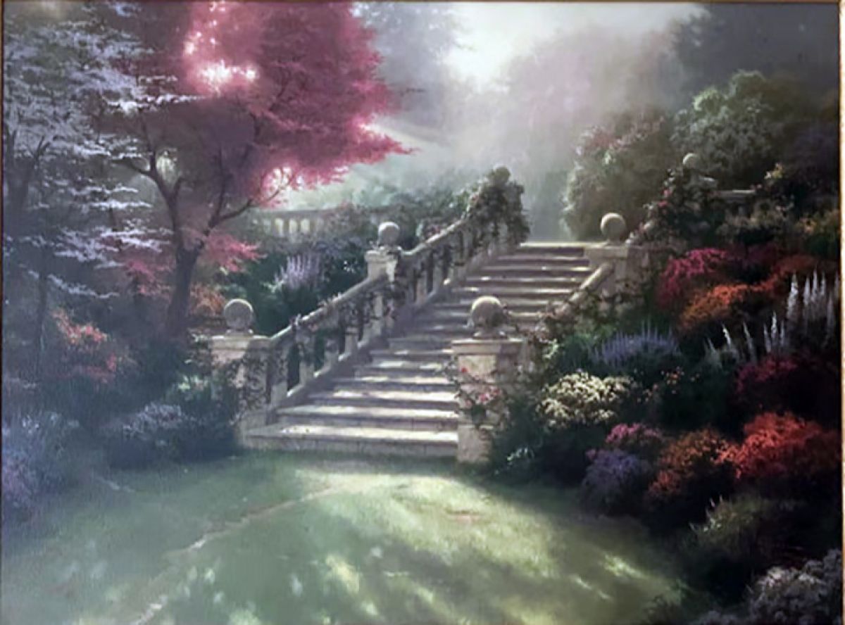 Thomas Kinkade - Visions of Paradise I Stairway to Paradise - Limited Edition Offset Lithograph on Canvas